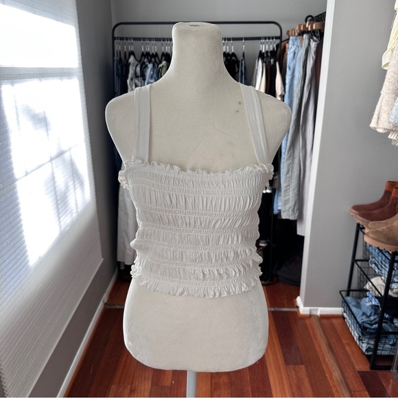 American Eagle Cropped Smocked Tank Top | Size Small - Picture 3 of 8